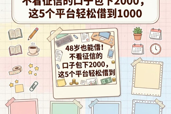 48岁也能借!不看征信的口子包下2000,这5个平台轻松借到1000