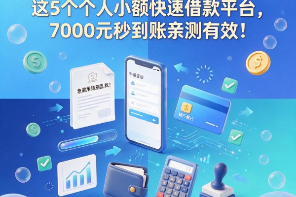 急需用钱别乱找！这5个个人小额快速借款平台，7000元秒到账亲测有效