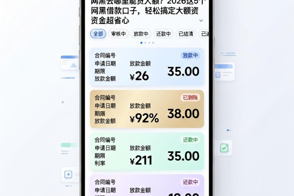 网黑去哪里能贷大额？2026这5个网黑借款口子，轻松搞定大额资金超省心