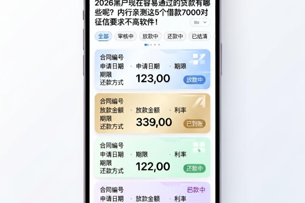 2026黑户现在容易通过的贷款有哪些呢？内行亲测这5个借款7000对征信要求不高软件！