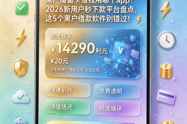 黑户储蓄卡借钱用哪个app?2026新用户秒下款平台盘点,这5个黑户借款软件别错过!