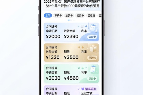 2026年盘点：黑户借款分期平台有哪些？这5个黑户贷款1000无视查的软件速览
