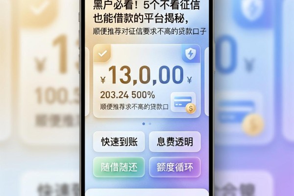 黑户必看!5个不看征信也能借款的平台揭秘,顺便推荐对征信要求不高的贷款口子