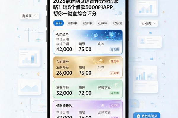 2026最新网贷综合评分查询攻略!这5个借款5000的APP,帮你一键查综合评分