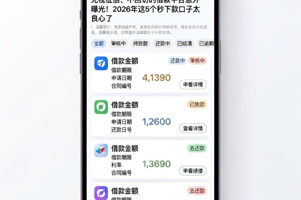 无视征信、不回访的借款平台意外曝光！2026年这5个秒下款口子太良心了