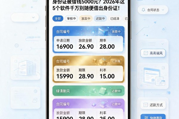 身份证被借钱5000元?2026年这5个软件千万别随便借出身份证!