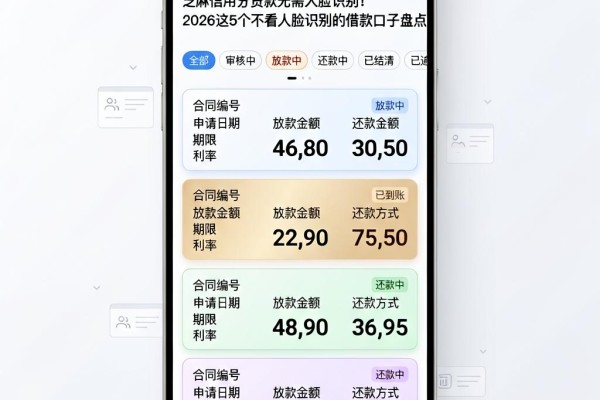 芝麻信用分贷款无需人脸识别!2026这5个不看人脸识别的借款口子盘点