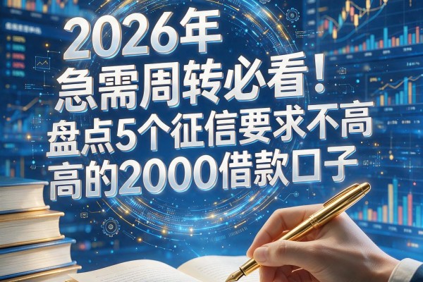 2026年急需周转必看！盘点5个征信要求不高的2000借款口子，借钱平台有哪些好通过？