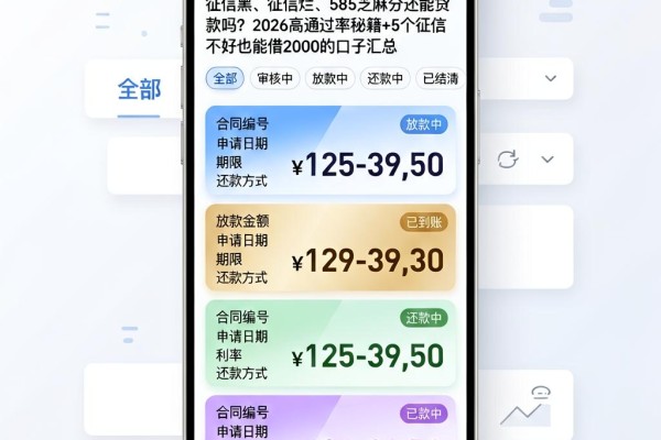 征信黑、征信烂、585芝麻分还能贷款吗？2026高通过率秘籍+5个征信不好也能借2000的口子汇总
