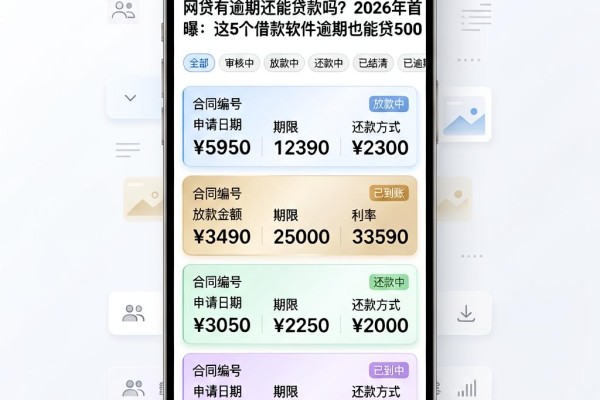网贷有逾期还能贷款吗？2026年首曝：这5个借款软件逾期也能贷500