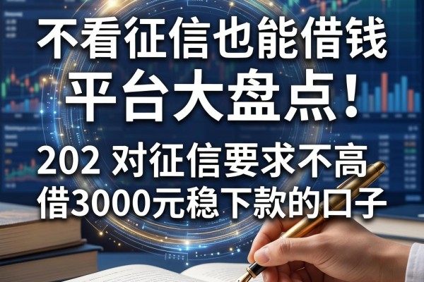 不看征信也能借钱的平台大盘点！202亲测这5个对征信要求不高、借3000元稳下款的口子