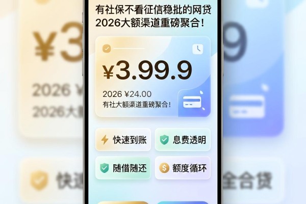 有社保不看征信稳批的网贷，2026大额渠道重磅聚合！