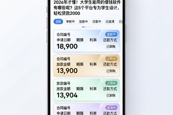 2026年才懂!大学生能用的借钱软件有哪些呢?这5个平台专为学生设计,轻松贷款2000