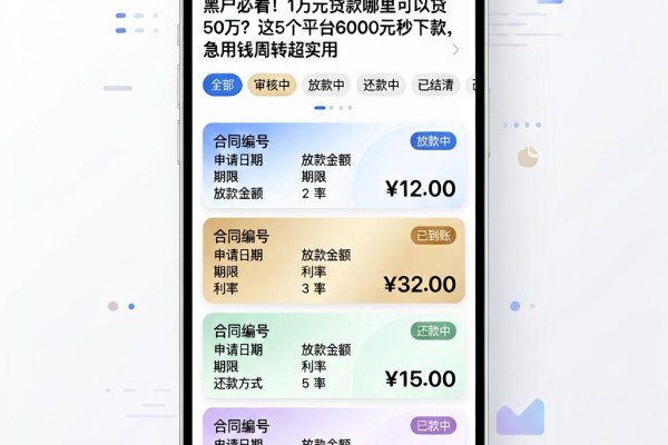 黑户必看！1万元贷款哪里可以贷50万？这5个平台6000元秒下款，急用钱周转超实用