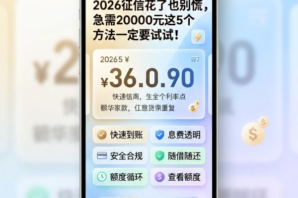 2026征信花了也别慌,急需20000元这5个方法一定要试试!