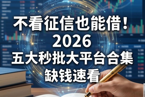 不看征信也能借！2026五大秒批大平台合集，缺钱速看