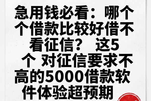 急用钱必看：哪个借款比较好借不看征信？这5个对征信要求不高的5000借款软件体验超预期