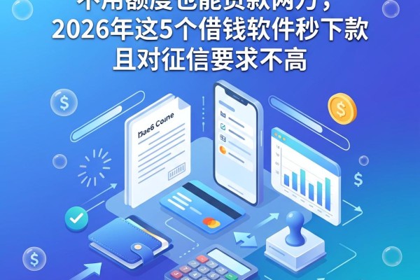 黑户必看!不用额度也能贷款两万,2026年这5个借钱软件秒下款且对征信要求不高