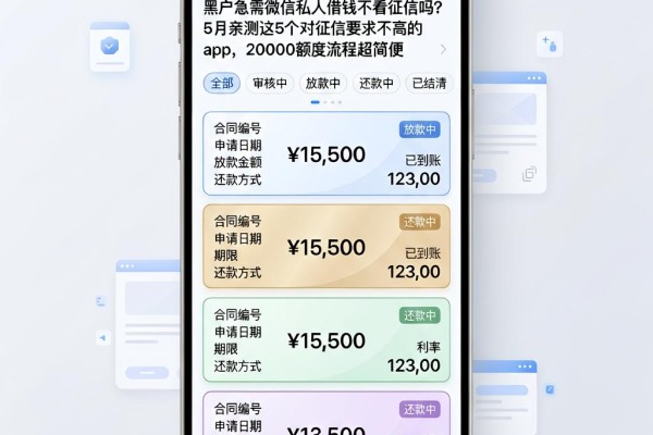黑户急需微信私人借钱不看征信吗?5月亲测这5个对征信要求不高的App,20000额度流程超简便