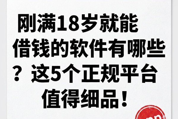 刚满18岁就能借钱的软件有哪些?这5个正规平台值得细品!