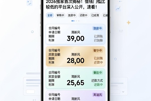 2026独家首次揭秘!借钱门槛比较低的平台深入公开,速看!