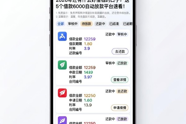 2026年还有什么好借钱的口子？这5个借款6000自动放款平台速看！