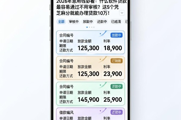 2026年急用钱必看:什么软件贷款最容易通过不用审核?这5个凭芝麻分就能办理贷款10万!