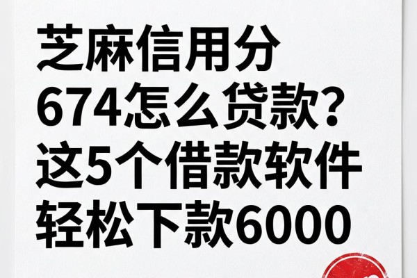 芝麻信用分674怎么贷款?这5个借款软件轻松下款6000