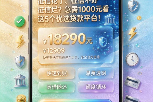 征信花了、征信不好、征信黑、征信烂?急需1000元看这5个优选贷款平台!