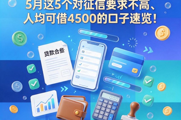 不查征信的个贷有哪些？5月这5个对征信要求不高、人均可借4500的口子速览！