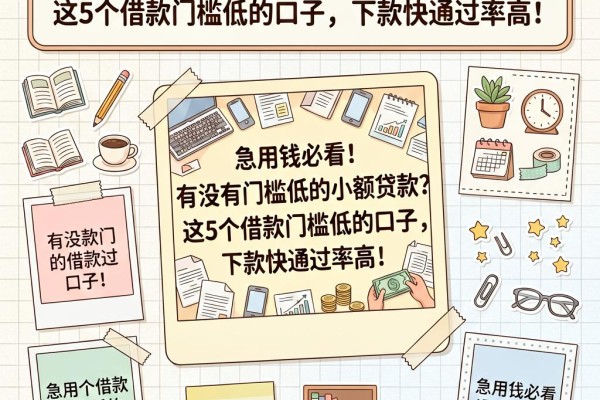 急用钱必看!有没有门槛低的小额贷款?这5个借款门槛低的口子,下款快通过率高!