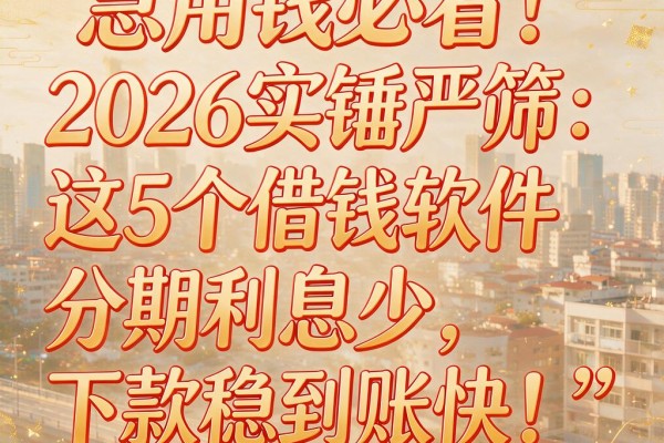 急用钱必看!2026实锤严筛:这5个借钱软件分期利息少,下款稳到账快!