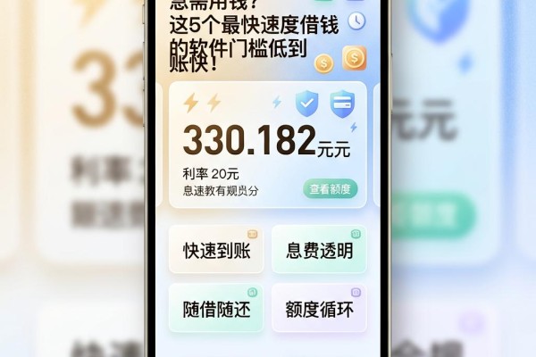 急需用钱?这5个最快速度借钱的软件门槛低到账快!