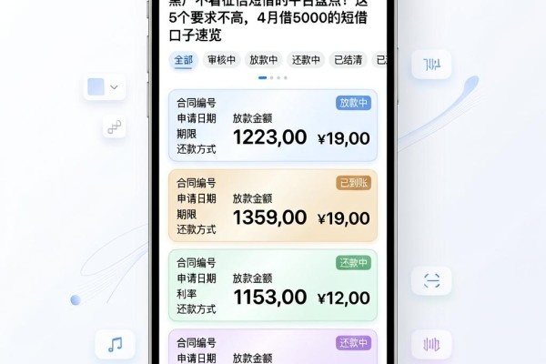 黑户不看征信短借的平台盘点！这5个要求不高，4月借5000的短借口子速览