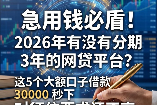 急用钱必看!2026年有没有分期3年的网贷平台?这5个大额口子借款3000秒下,对征信要求还不高