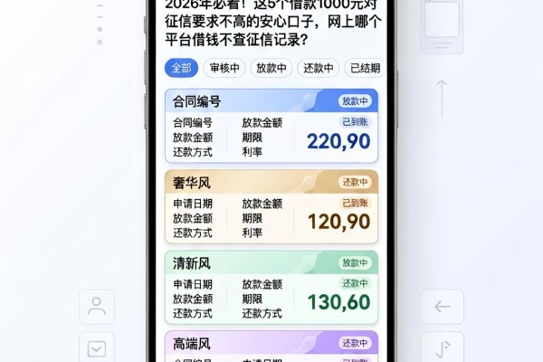 2026年必看！这5个借款1000元对征信要求不高的安心口子，网上哪个平台借钱不查征信记录？