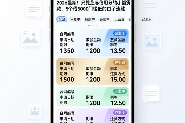 2026最新!只凭芝麻信用分的小额贷款,5个借5000门槛低的口子速藏