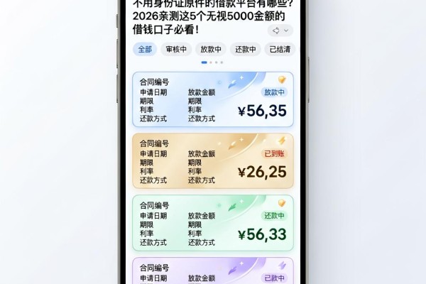不用身份证原件的借款平台有哪些？2026亲测这5个无视5000金额的借钱口子必看！