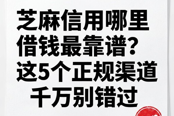 芝麻信用哪里借钱最靠谱?这5个正规渠道千万别错过