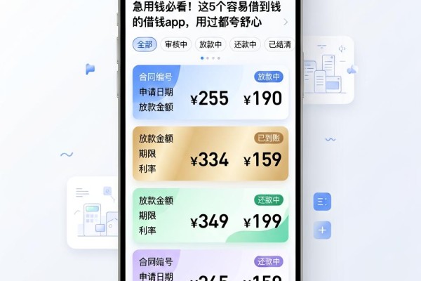 急用钱必看!这5个容易借到钱的借钱App,用过都夸舒心