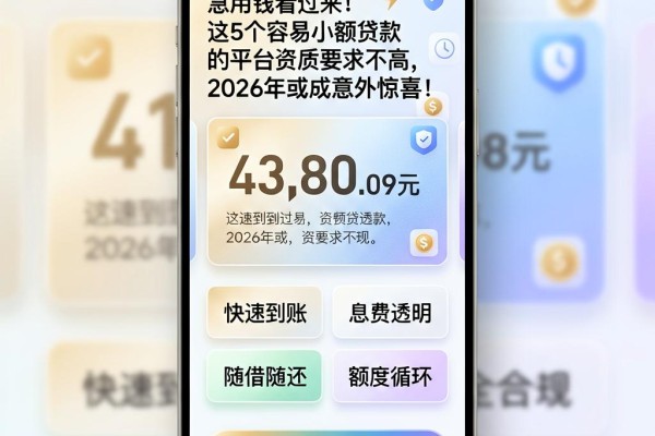 急用钱看过来！这5个容易小额贷款的平台资质要求不高，2026年或成意外惊喜