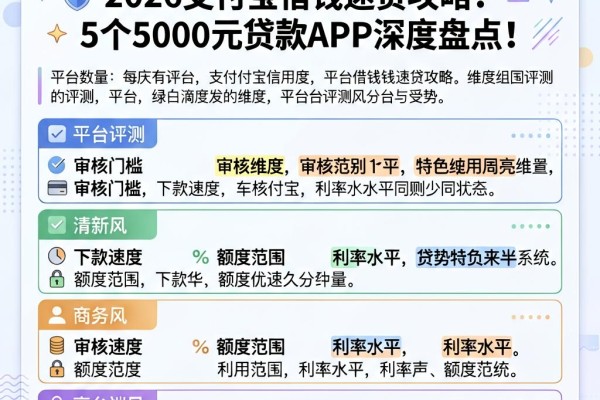 芝麻信用分655必看!2026支付宝借钱速贷攻略:5个5000元贷款APP深度盘点