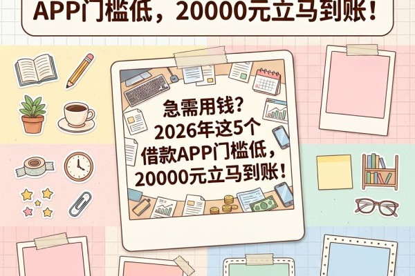 急需用钱?2026年这5个借款APP门槛低,20000元立马到账!