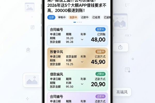 黑户微信上面什么可以借钱？2026年这5个大额APP借钱要求不高，20000极速到账！