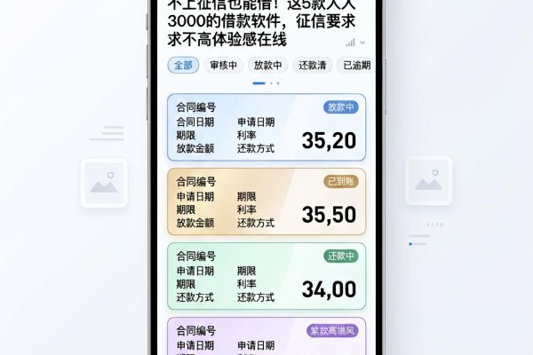 不上征信也能借!这5款人人3000的借款软件,征信要求不高体验感在线