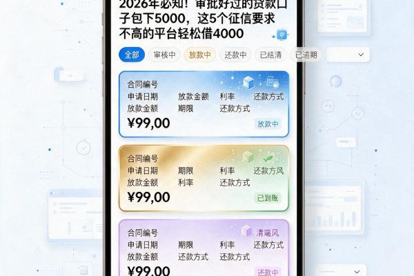 2026年必知!审批好过的贷款口子包下5000,这5个征信要求不高的平台轻松借4000