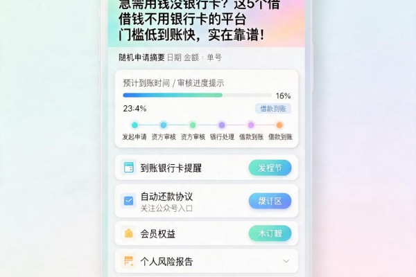 急需用钱没银行卡?这5个借钱不用银行卡的平台门槛低到账快,实在靠谱!
