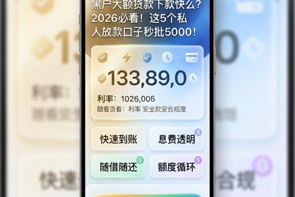 黑户大额贷款下款快么?2026必看!这5个私人放款口子秒批5000