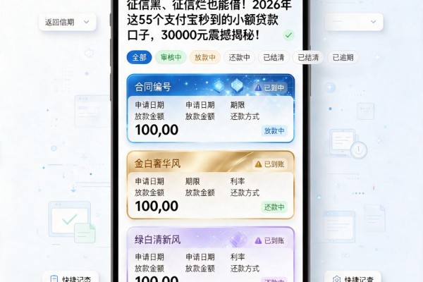 征信黑、征信烂也能借!2026年这5个支付宝秒到的小额贷款口子,30000元震撼揭秘!