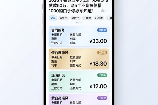 2026年错过血本无归!无视负债贷款50万,这5个不查负债借1000的口子你必须知道